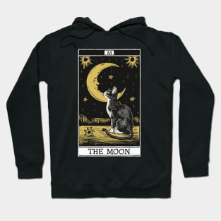 Tarot Card Crescent Moon And Cat Hoodie